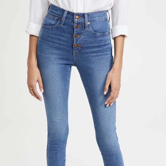 Madewell Jeans Madewell High Rise Skinny Jeans In Dewitt Wash